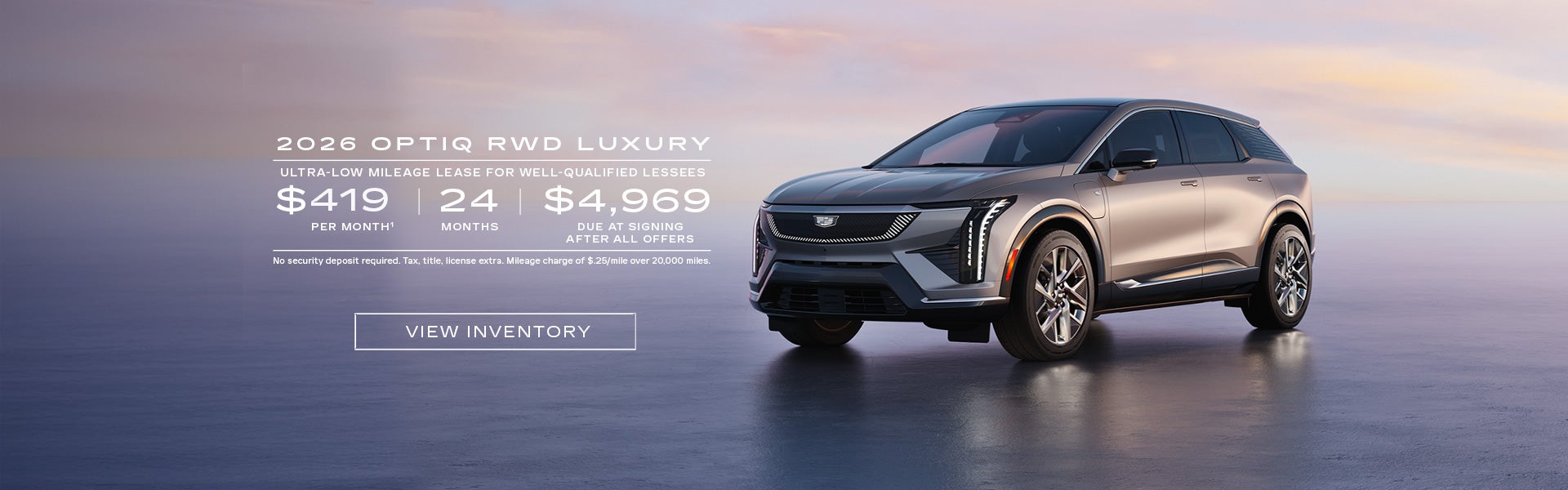 2026 OPTIQ RWD LUXURY. Ultra-low milege lease for well-qualified lessees. $419 per month 24 month...
